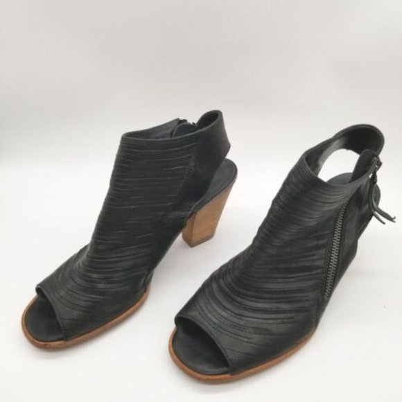 Paul Green Womens Cayanne Leather Peep Block Heel Ankle Booties 5 US 7.5 - Picture 4 of 7